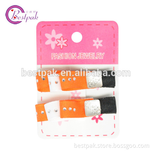 small grosgrain ribbon decorative with beads hair pins for kids